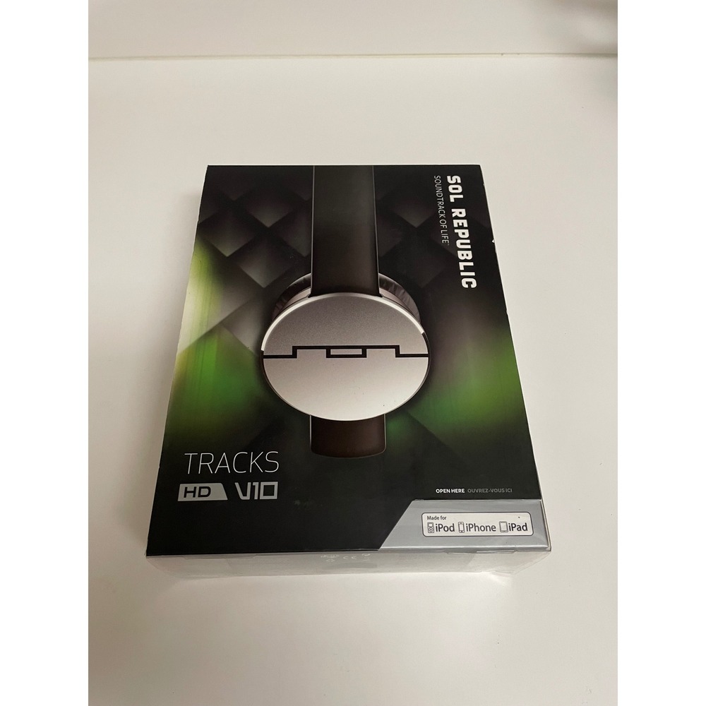 Sol Republic Tracks HD V10 On-Ear Headphones Black 1241-01 New in Box